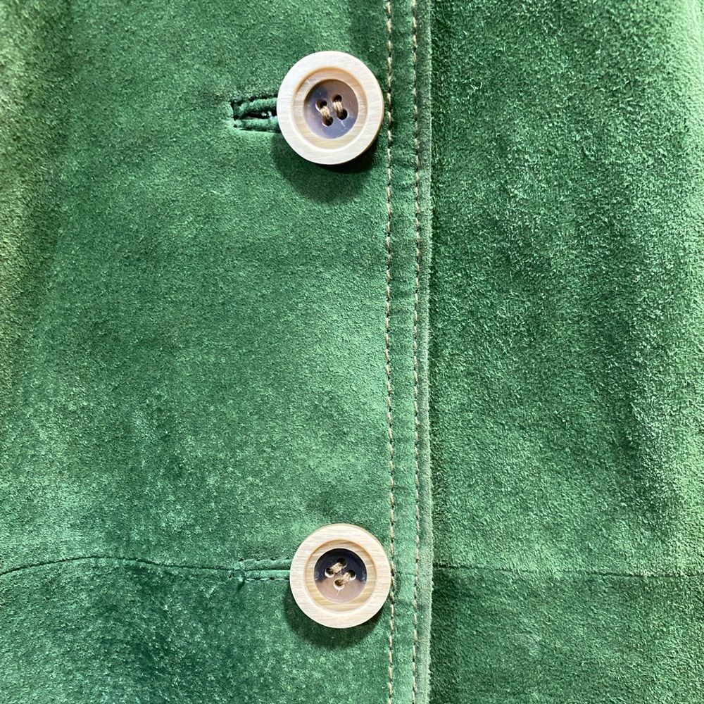 Bernardo Green Suede Button-Front Blazer - Picture 5 of 10